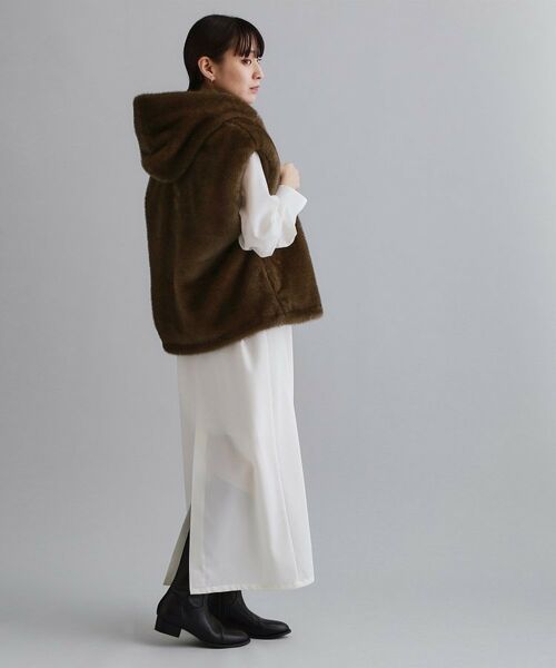 OPAQUE.CLIP / オペーク ドット クリップ ベスト | 【es】ミンクライクフェイクファーフードベスト【洗える】 | 詳細6