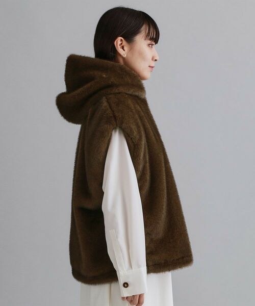 OPAQUE.CLIP / オペーク ドット クリップ ベスト | 【es】ミンクライクフェイクファーフードベスト【洗える】 | 詳細9