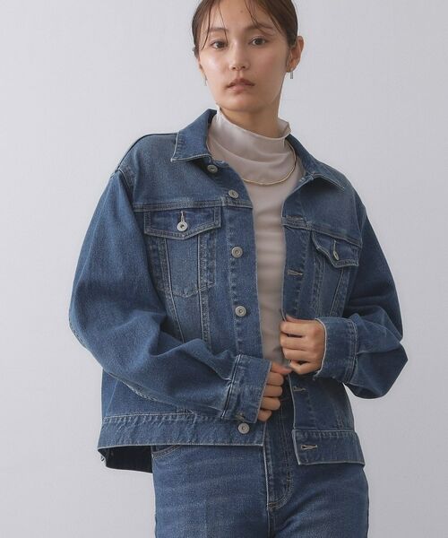 OPAQUE.CLIP / オペーク ドット クリップ Gジャン・デニムジャケット | ストレッチデニムジャケット/オーガニックコットン混【洗濯機洗い可】（ブルー(093)）