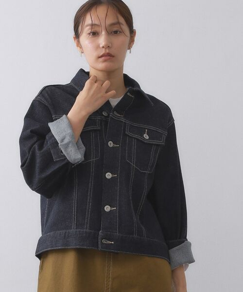 OPAQUE.CLIP / オペーク ドット クリップ Gジャン・デニムジャケット | ストレッチデニムジャケット/オーガニックコットン混【洗濯機洗い可】（ネイビー(094)）