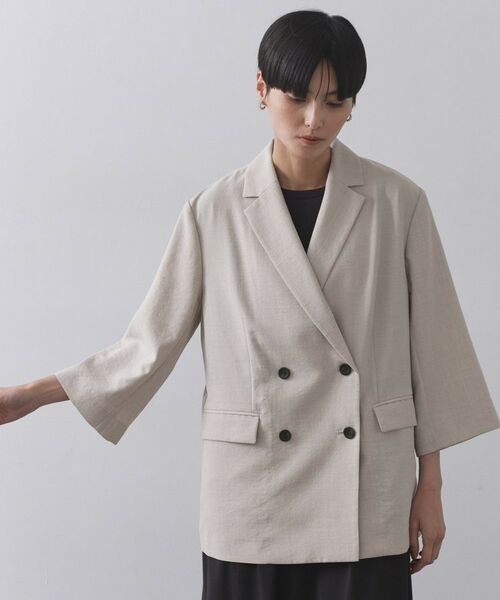 OPAQUE.CLIP / オペーク ドット クリップ テーラードジャケット | リネンライクダブルジャケット【洗える】 | 詳細13
