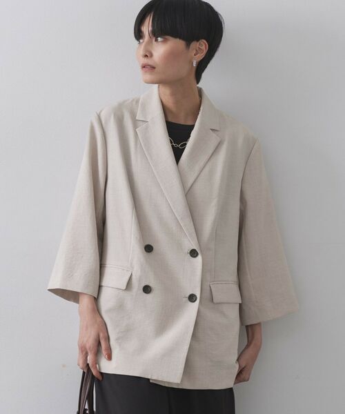 OPAQUE.CLIP / オペーク ドット クリップ テーラードジャケット | リネンライクダブルジャケット【洗える】 | 詳細5