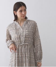 OPAQUE.CLIP / オペーク ドット クリップ ロング・マキシ丈ワンピース | チェーンプリントフィット＆フレアワンピース【洗濯機洗い可〉