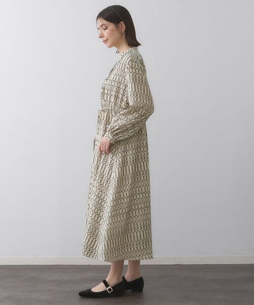 OPAQUE.CLIP / オペーク ドット クリップ ロング・マキシ丈ワンピース | チェーンプリントフィット&フレアワンピース【洗濯機洗い可〉 | 詳細10