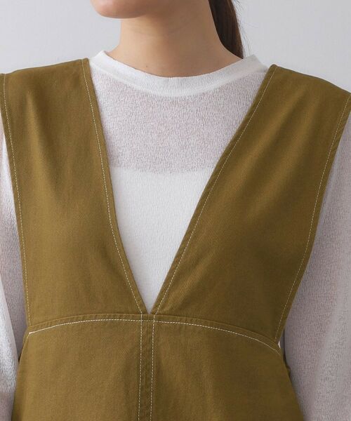 OPAQUE.CLIP / オペーク ドット クリップ ロング・マキシ丈ワンピース | 配色ステッチジャンスカ【洗濯機洗い可】 | 詳細12