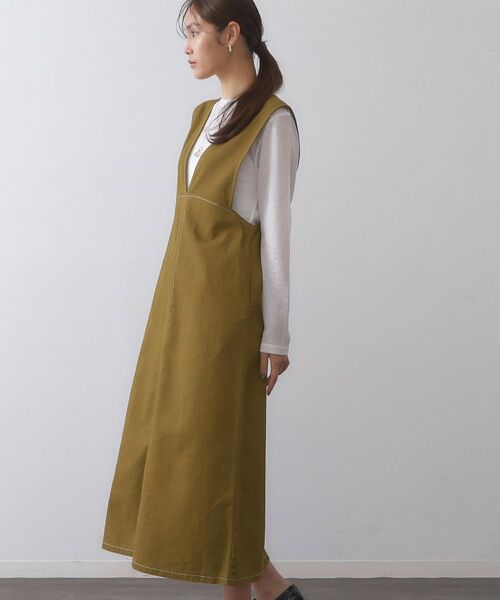 OPAQUE.CLIP / オペーク ドット クリップ ロング・マキシ丈ワンピース | 配色ステッチジャンスカ【洗濯機洗い可】 | 詳細5