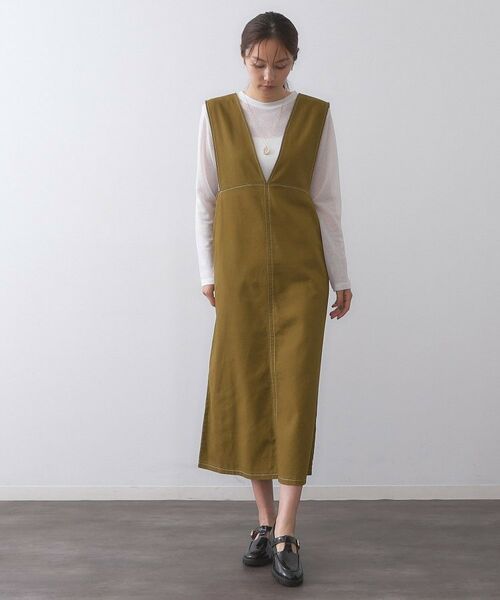 OPAQUE.CLIP / オペーク ドット クリップ ロング・マキシ丈ワンピース | 配色ステッチジャンスカ【洗濯機洗い可】 | 詳細6