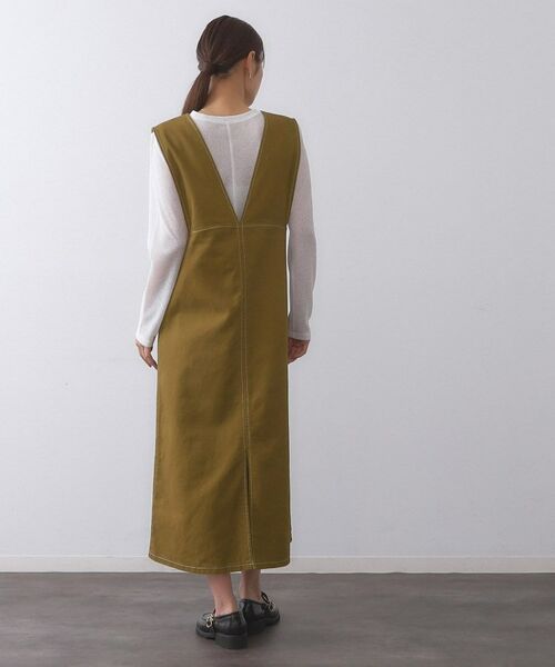 OPAQUE.CLIP / オペーク ドット クリップ ロング・マキシ丈ワンピース | 配色ステッチジャンスカ【洗濯機洗い可】 | 詳細7