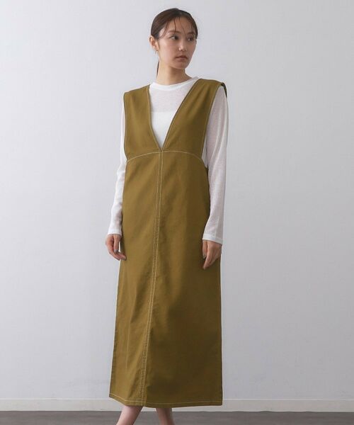 OPAQUE.CLIP / オペーク ドット クリップ ロング・マキシ丈ワンピース | 配色ステッチジャンスカ【洗濯機洗い可】 | 詳細9