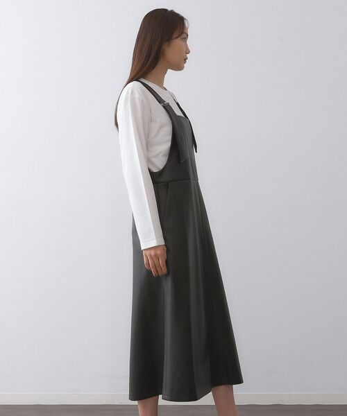 OPAQUE.CLIP / オペーク ドット クリップ ロング・マキシ丈ワンピース | レザー調フレアジャンスカ【洗える】 | 詳細10