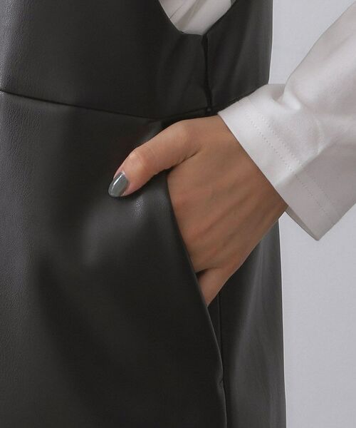 OPAQUE.CLIP / オペーク ドット クリップ ロング・マキシ丈ワンピース | レザー調フレアジャンスカ【洗える】 | 詳細16