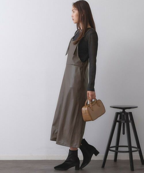 OPAQUE.CLIP / オペーク ドット クリップ ロング・マキシ丈ワンピース | レザー調フレアジャンスカ【洗える】 | 詳細2