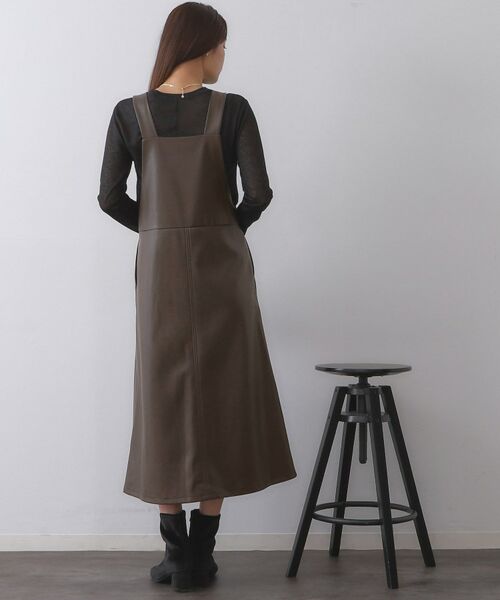 OPAQUE.CLIP / オペーク ドット クリップ ロング・マキシ丈ワンピース | レザー調フレアジャンスカ【洗える】 | 詳細3