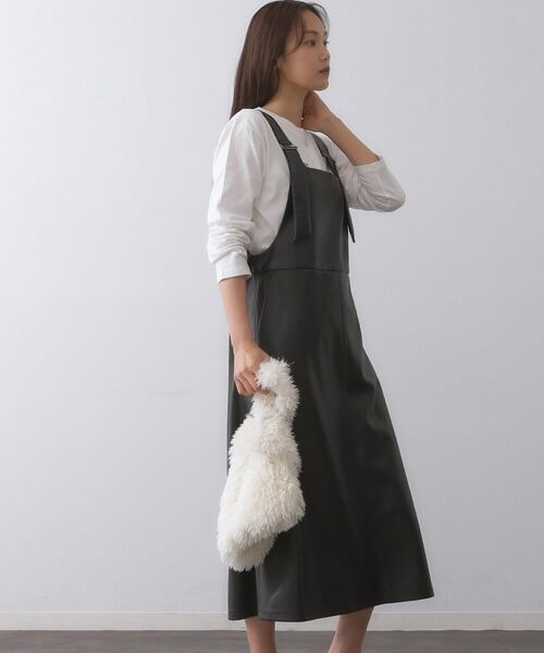 OPAQUE.CLIP / オペーク ドット クリップ ロング・マキシ丈ワンピース | レザー調フレアジャンスカ【洗える】 | 詳細5