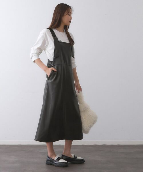 OPAQUE.CLIP / オペーク ドット クリップ ロング・マキシ丈ワンピース | レザー調フレアジャンスカ【洗える】 | 詳細6