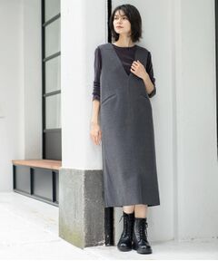 OPAQUE.CLIP / オペーク ドット クリップ ロング・マキシ丈ワンピース | ウールライクジャンパードレス【洗濯機洗い可】