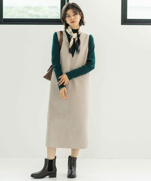 OPAQUE.CLIP / オペーク ドット クリップ ロング・マキシ丈ワンピース | ウールライクジャンパードレス【洗濯機洗い可】 | 詳細11