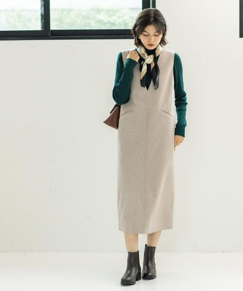 OPAQUE.CLIP / オペーク ドット クリップ ロング・マキシ丈ワンピース | ウールライクジャンパードレス【洗濯機洗い可】 | 詳細13