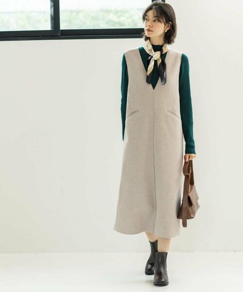 OPAQUE.CLIP / オペーク ドット クリップ ロング・マキシ丈ワンピース | ウールライクジャンパードレス【洗濯機洗い可】 | 詳細14