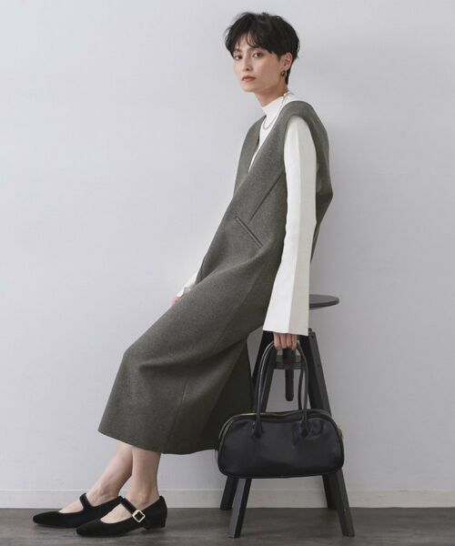 OPAQUE.CLIP / オペーク ドット クリップ ロング・マキシ丈ワンピース | ウールライクジャンパードレス【洗濯機洗い可】 | 詳細23