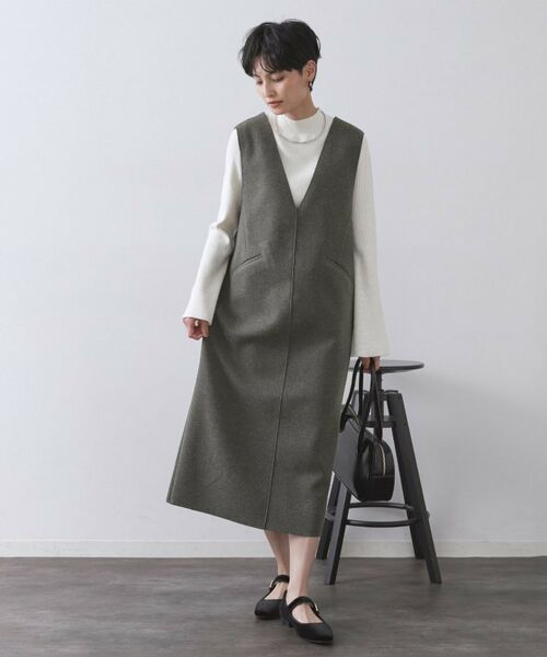 OPAQUE.CLIP / オペーク ドット クリップ ロング・マキシ丈ワンピース | ウールライクジャンパードレス【洗濯機洗い可】 | 詳細24