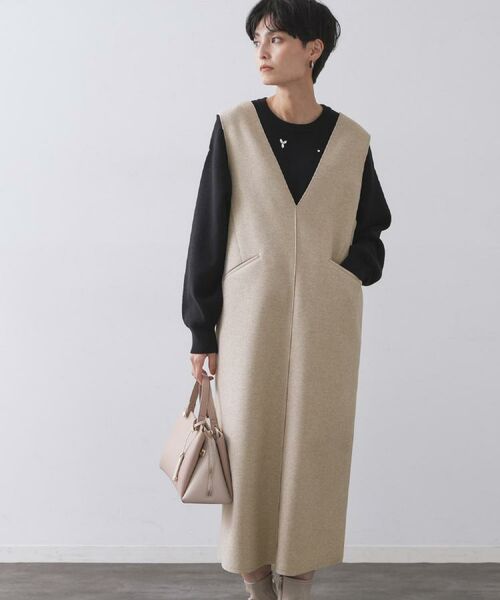 OPAQUE.CLIP / オペーク ドット クリップ ロング・マキシ丈ワンピース | ウールライクジャンパードレス【洗濯機洗い可】 | 詳細27