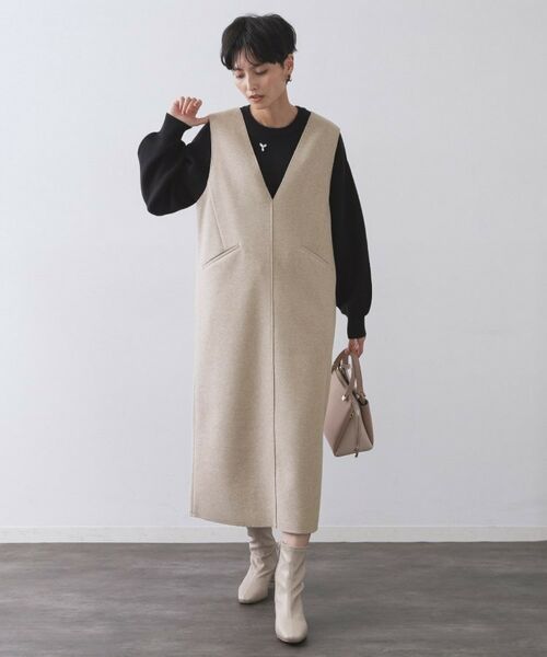 OPAQUE.CLIP / オペーク ドット クリップ ロング・マキシ丈ワンピース | ウールライクジャンパードレス【洗濯機洗い可】 | 詳細28