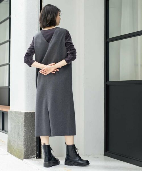 OPAQUE.CLIP / オペーク ドット クリップ ロング・マキシ丈ワンピース | ウールライクジャンパードレス【洗濯機洗い可】 | 詳細8