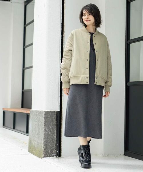 OPAQUE.CLIP / オペーク ドット クリップ ロング・マキシ丈ワンピース | ウールライクジャンパードレス【洗濯機洗い可】 | 詳細9