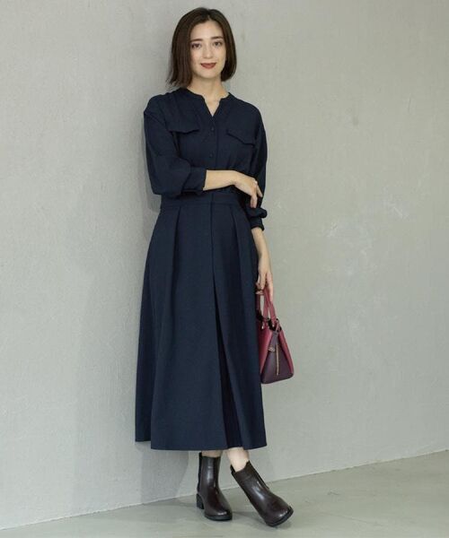 OPAQUE.CLIP / オペーク ドット クリップ ロング・マキシ丈ワンピース | ウールライクフィット＆フレアワンピース【洗濯機OK】 | 詳細10