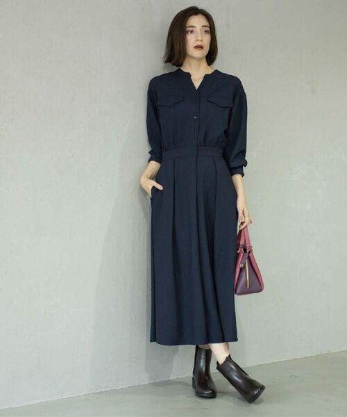 OPAQUE.CLIP / オペーク ドット クリップ ロング・マキシ丈ワンピース | ウールライクフィット＆フレアワンピース【洗濯機OK】 | 詳細13