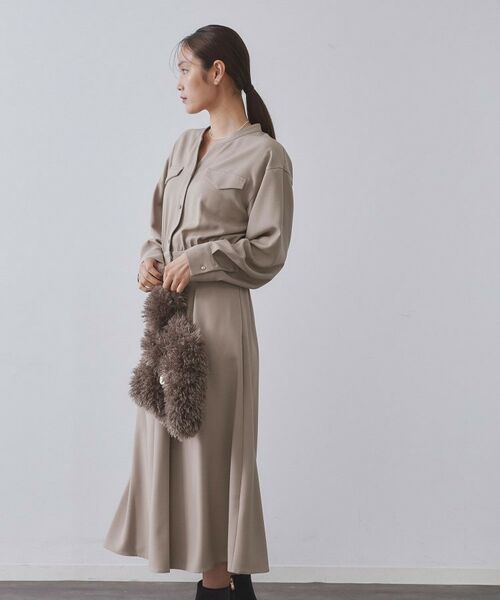 OPAQUE.CLIP / オペーク ドット クリップ ロング・マキシ丈ワンピース | ウールライクフィット＆フレアワンピース【洗濯機OK】 | 詳細16