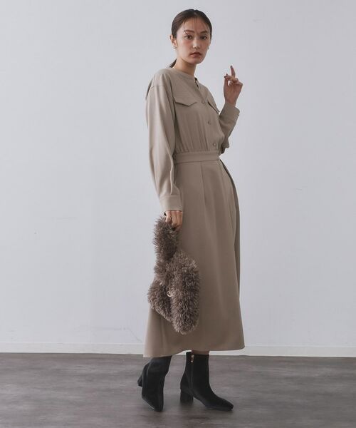 OPAQUE.CLIP / オペーク ドット クリップ ロング・マキシ丈ワンピース | ウールライクフィット＆フレアワンピース【洗濯機OK】 | 詳細17