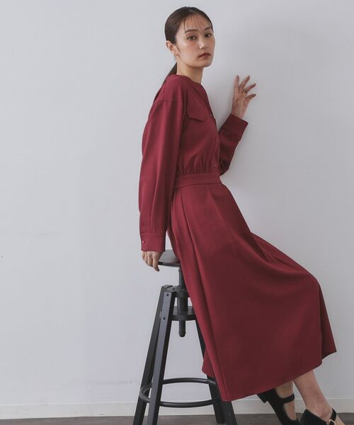 OPAQUE.CLIP / オペーク ドット クリップ ロング・マキシ丈ワンピース | ウールライクフィット＆フレアワンピース【洗濯機OK】 | 詳細20