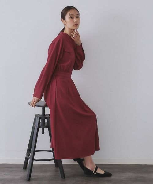 OPAQUE.CLIP / オペーク ドット クリップ ロング・マキシ丈ワンピース | ウールライクフィット＆フレアワンピース【洗濯機OK】 | 詳細23