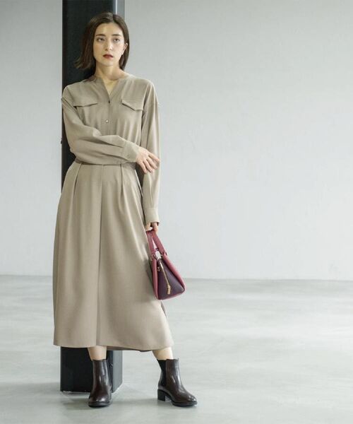 OPAQUE.CLIP / オペーク ドット クリップ ロング・マキシ丈ワンピース | ウールライクフィット＆フレアワンピース【洗濯機OK】 | 詳細3