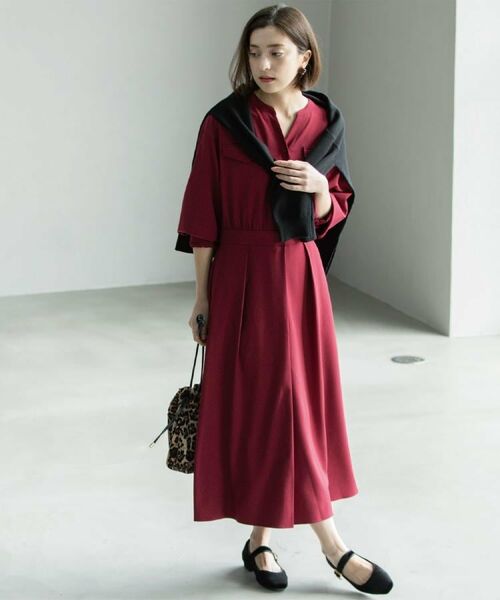 OPAQUE.CLIP / オペーク ドット クリップ ロング・マキシ丈ワンピース | ウールライクフィット＆フレアワンピース【洗濯機OK】 | 詳細6