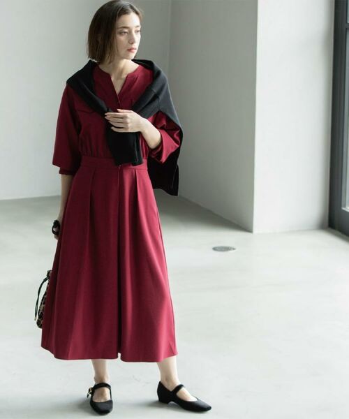 OPAQUE.CLIP / オペーク ドット クリップ ロング・マキシ丈ワンピース | ウールライクフィット＆フレアワンピース【洗濯機OK】 | 詳細8