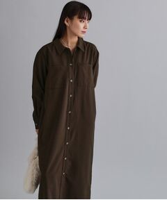 OPAQUE.CLIP / オペーク ドット クリップ ロング・マキシ丈ワンピース | 【es】ダブルポケットロングシャツワンピース【洗濯機OK】