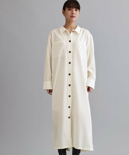 OPAQUE.CLIP / オペーク ドット クリップ ロング・マキシ丈ワンピース | 【es】ダブルポケットロングシャツワンピース【洗濯機OK】 | 詳細1