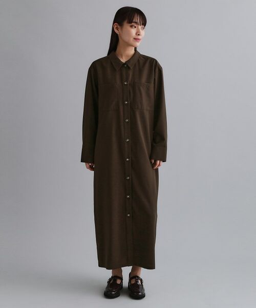 OPAQUE.CLIP / オペーク ドット クリップ ロング・マキシ丈ワンピース | 【es】ダブルポケットロングシャツワンピース【洗濯機OK】 | 詳細12