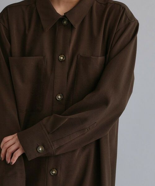 OPAQUE.CLIP / オペーク ドット クリップ ロング・マキシ丈ワンピース | 【es】ダブルポケットロングシャツワンピース【洗濯機OK】 | 詳細16