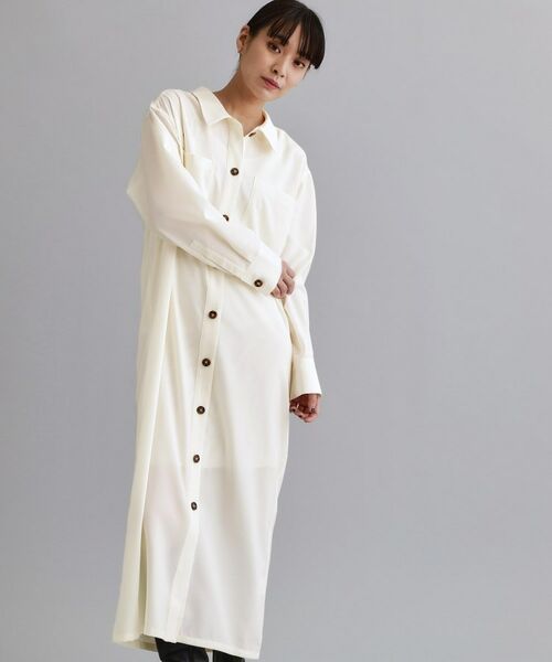 OPAQUE.CLIP / オペーク ドット クリップ ロング・マキシ丈ワンピース | 【es】ダブルポケットロングシャツワンピース【洗濯機OK】 | 詳細2