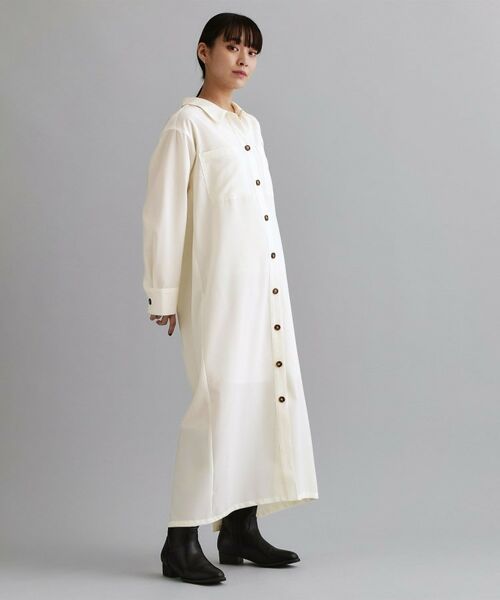 OPAQUE.CLIP / オペーク ドット クリップ ロング・マキシ丈ワンピース | 【es】ダブルポケットロングシャツワンピース【洗濯機OK】 | 詳細4