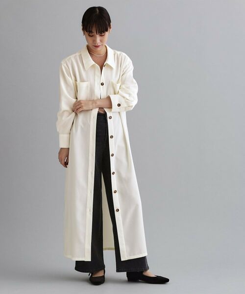 OPAQUE.CLIP / オペーク ドット クリップ ロング・マキシ丈ワンピース | 【es】ダブルポケットロングシャツワンピース【洗濯機OK】 | 詳細6