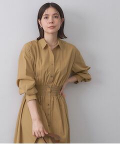 OPAQUE.CLIP / オペーク ドット クリップ ロング・マキシ丈ワンピース | シャーリングフィット＆フレアシャツワンピース【洗濯機洗い可】