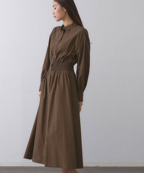 OPAQUE.CLIP / オペーク ドット クリップ ロング・マキシ丈ワンピース | シャーリングフィット＆フレアシャツワンピース【洗濯機洗い可】 | 詳細1