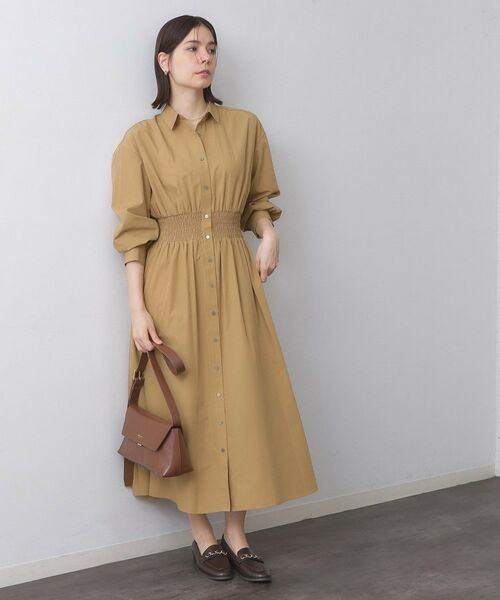 OPAQUE.CLIP / オペーク ドット クリップ ロング・マキシ丈ワンピース | シャーリングフィット＆フレアシャツワンピース【洗濯機洗い可】 | 詳細10