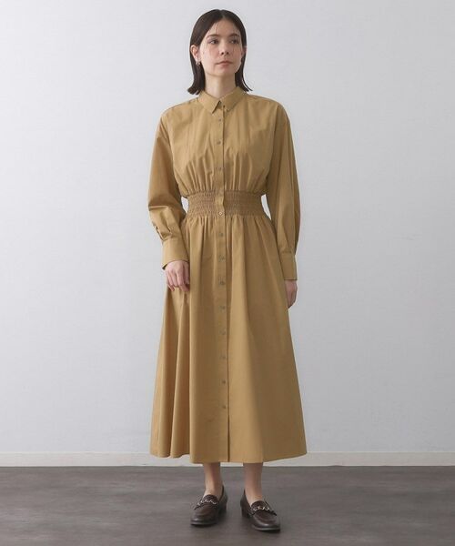 OPAQUE.CLIP / オペーク ドット クリップ ロング・マキシ丈ワンピース | シャーリングフィット＆フレアシャツワンピース【洗濯機洗い可】 | 詳細13