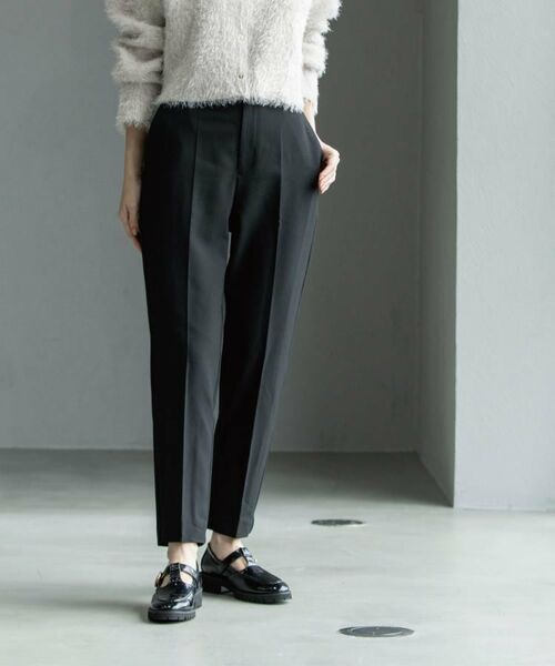 OPAQUE. CLIP/オペーク ドット クリップ ウォームタッチ テーパードパンツ【洗濯機洗OK/ストレッチ】&#8810;SS～LL&#8811; ブラック(019) 36(S)